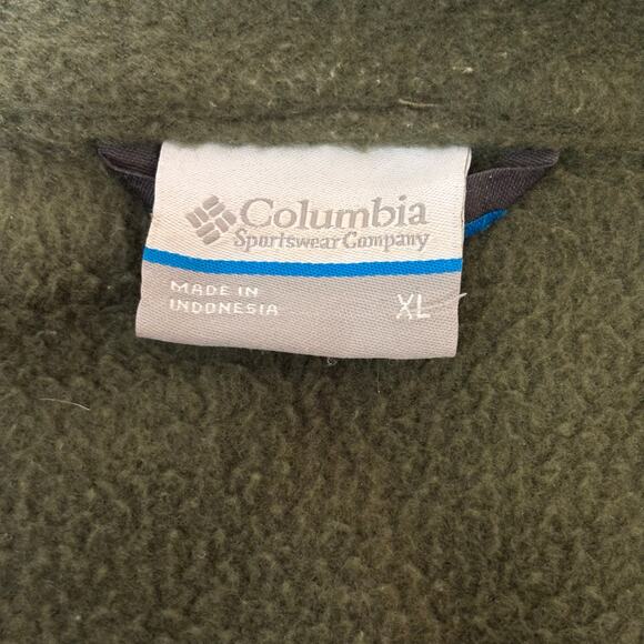 Columbia Full Zip Fleece Jacket Men’s XL Green Gray Outdoor Hiking Gorpcore - Picture 6 of 12